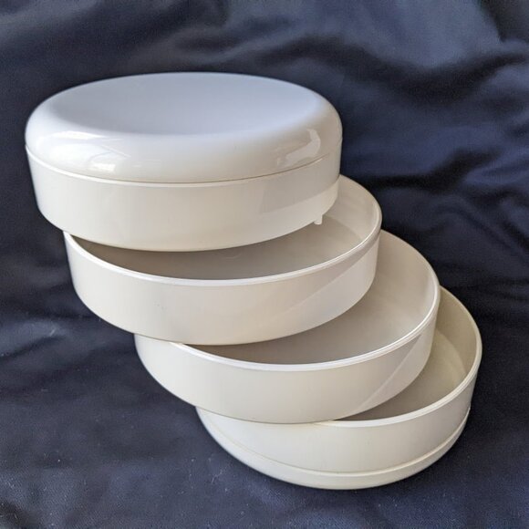 Interdesign Swivel Organizer Cream White with Lid MCM Jewelry Case Organizer